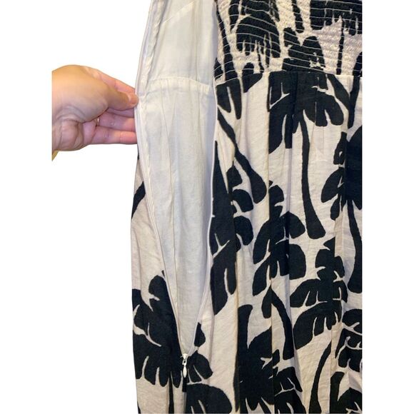 One-Shoulder Linen Palm Tree Dress size L - Picture 5 of 16